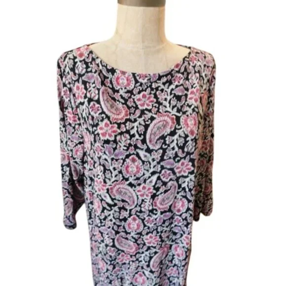 J. Jill Size M Medium Wearever Stretch Print Boho Dress - Picture 2 of 3